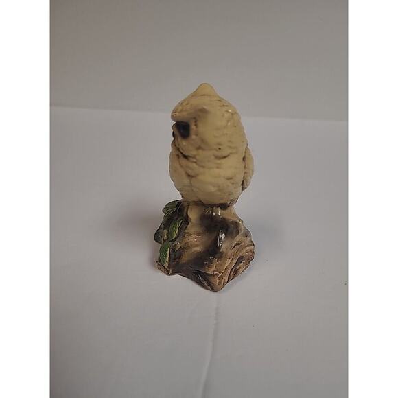 Owl Orzec Terrestone Figurine Ceramic Owl on Branch Vintage - Picture 2 of 8